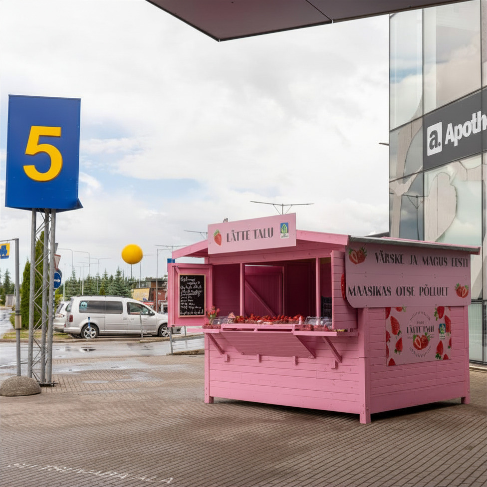 L&otilde;unakas avas uksed maasikakiosk